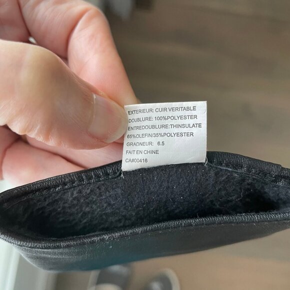 3M Thinsulate Insulation Leather Gloves w Polyester Lining in Black Sz 6.5 NWOT - Picture 8 of 10
